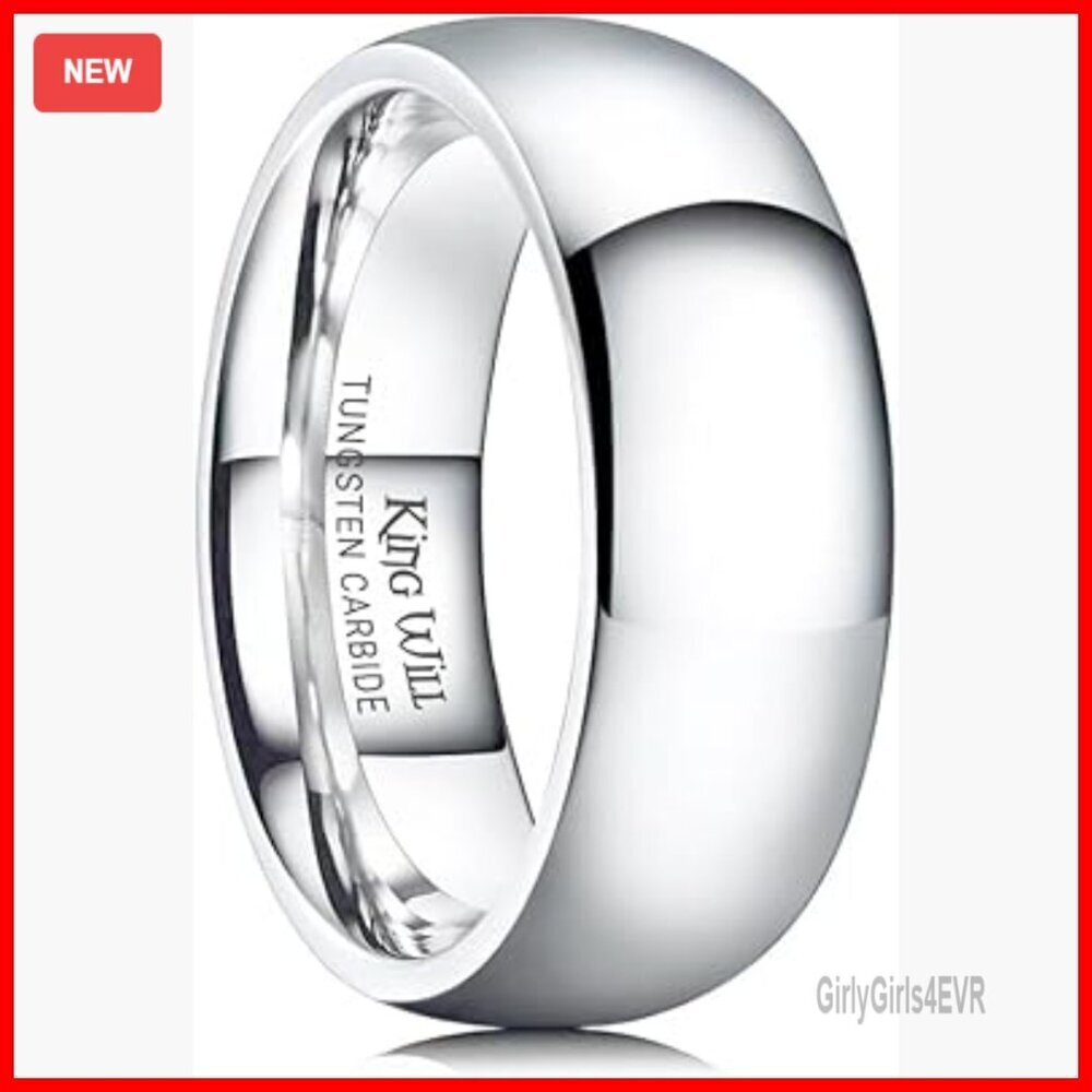 Tungsten Carbide Wedding Band Size 10 Domed High Polish Unisex Ring
